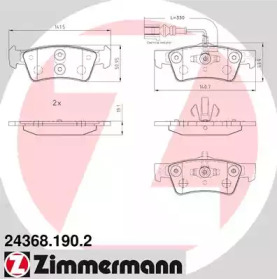 Комплект тормозных колодок ZIMMERMANN 24368.190.2