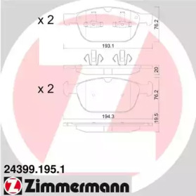 Комплект тормозных колодок ZIMMERMANN 24399.195.1