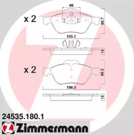 Комплект тормозных колодок ZIMMERMANN 24535.180.1