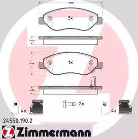 Комплект тормозных колодок ZIMMERMANN 24550.190.2