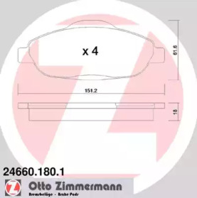 Комплект тормозных колодок ZIMMERMANN 24660.180.1