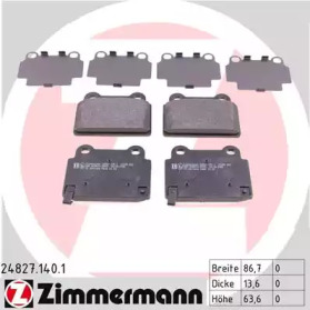 Комплект тормозных колодок ZIMMERMANN 24827.140.1