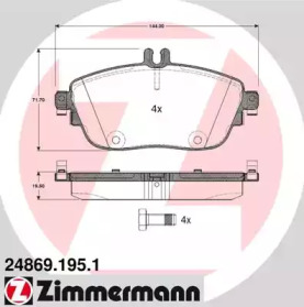 Комплект тормозных колодок ZIMMERMANN 24869.195.1