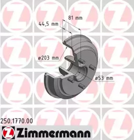 Тормозный барабан ZIMMERMANN 250.1770.00