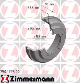 Тормозный барабан ZIMMERMANN 250.1773.00