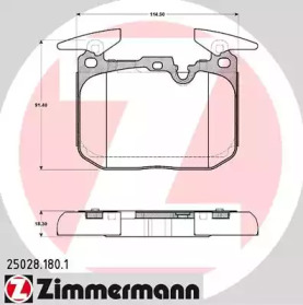 Комплект тормозных колодок ZIMMERMANN 25028.180.1