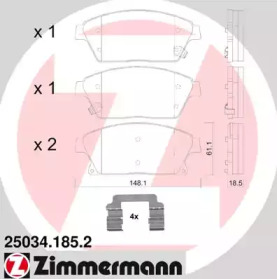 Комплект тормозных колодок ZIMMERMANN 25034.185.2