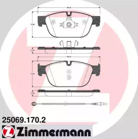 Комплект тормозных колодок ZIMMERMANN 25069.170.2