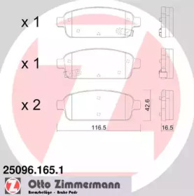 Комплект тормозных колодок ZIMMERMANN 25096.165.1