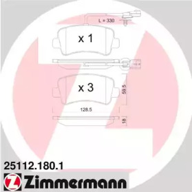 Комплект тормозных колодок ZIMMERMANN 25112.180.1