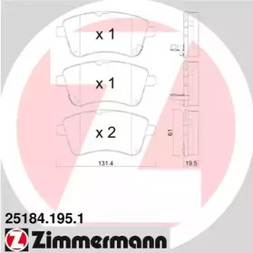 Комплект тормозных колодок ZIMMERMANN 25184.195.1