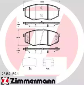 Комплект тормозных колодок ZIMMERMANN 25187.180.1