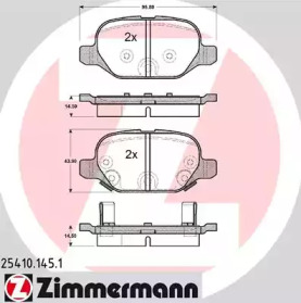 Комплект тормозных колодок ZIMMERMANN 25410.145.1