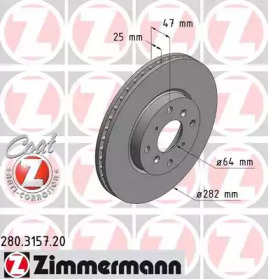 Тормозной диск ZIMMERMANN 280.3157.20