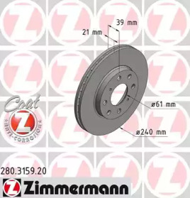 Тормозной диск ZIMMERMANN 280.3159.20