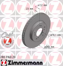 Тормозной диск ZIMMERMANN 280.3160.20