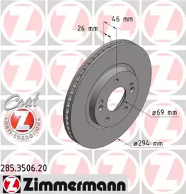 Тормозной диск ZIMMERMANN 285.3506.20