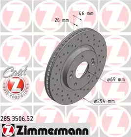 Тормозной диск ZIMMERMANN 285.3506.52