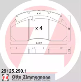 Комплект тормозных колодок ZIMMERMANN 29125.290.1