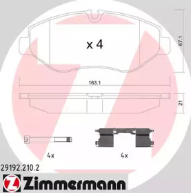 Комплект тормозных колодок ZIMMERMANN 29192.210.2