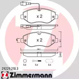 Комплект тормозных колодок ZIMMERMANN 29229.210.3