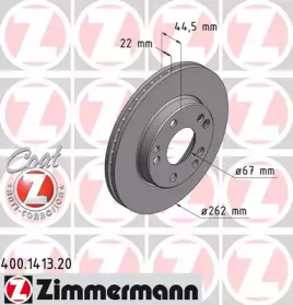 Тормозной диск ZIMMERMANN 400.1413.20