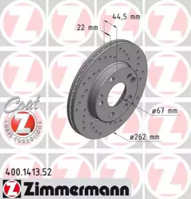 Тормозной диск ZIMMERMANN 400.1413.52