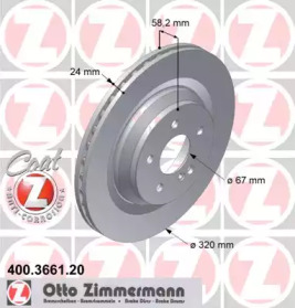 Тормозной диск ZIMMERMANN 400.3661.20