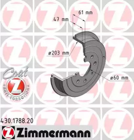 Тормозный барабан ZIMMERMANN 430.1788.20