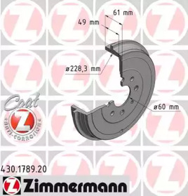 Тормозный барабан ZIMMERMANN 430.1789.20