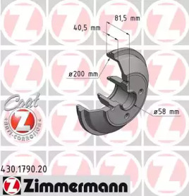 Тормозный барабан ZIMMERMANN 430.1790.20