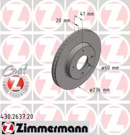 Тормозной диск ZIMMERMANN 430.2637.20