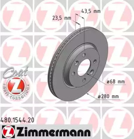 Тормозной диск ZIMMERMANN 480.1544.20