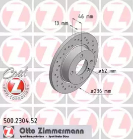 Тормозной диск ZIMMERMANN 500.2304.52