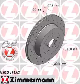 Тормозной диск ZIMMERMANN 530.2461.52