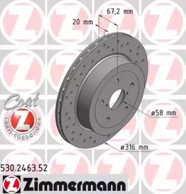 Тормозной диск ZIMMERMANN 530.2463.52