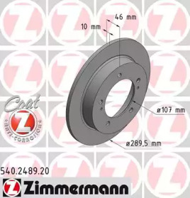 Тормозной диск ZIMMERMANN 540.2489.20