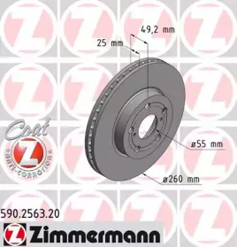 Тормозной диск ZIMMERMANN 590.2563.20