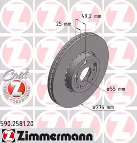 Тормозной диск ZIMMERMANN 590.2581.20