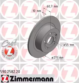 Тормозной диск ZIMMERMANN 590.2582.20