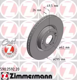 Тормозной диск ZIMMERMANN 590.2592.20