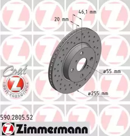 Тормозной диск ZIMMERMANN 590.2805.52