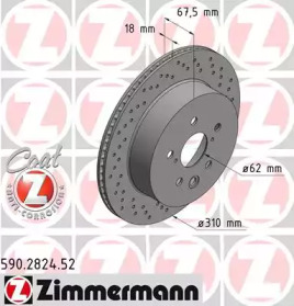 Тормозной диск ZIMMERMANN 590.2824.52