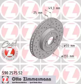 Тормозной диск ZIMMERMANN 590.2575.52