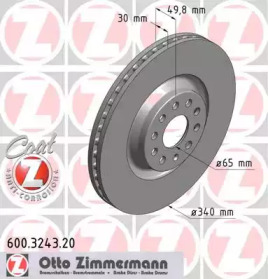 Тормозной диск ZIMMERMANN 600.3243.20