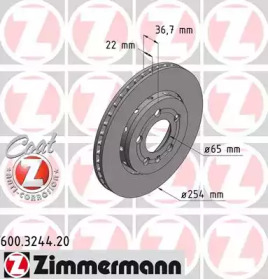 Тормозной диск ZIMMERMANN 600.3244.20