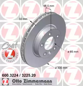 Тормозной диск ZIMMERMANN 600.3224.20