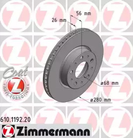 Тормозной диск ZIMMERMANN 610.1192.20