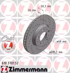 Тормозной диск ZIMMERMANN 610.3701.52