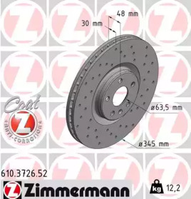 Тормозной диск ZIMMERMANN 610.3726.52